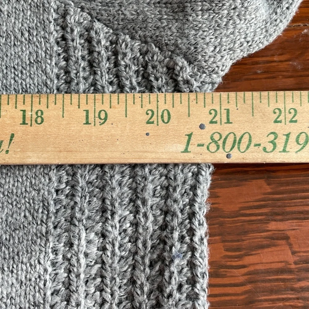 Winter Men's Chunky Vintage Grandpa Sweater Crew Neck with Elbow Patch